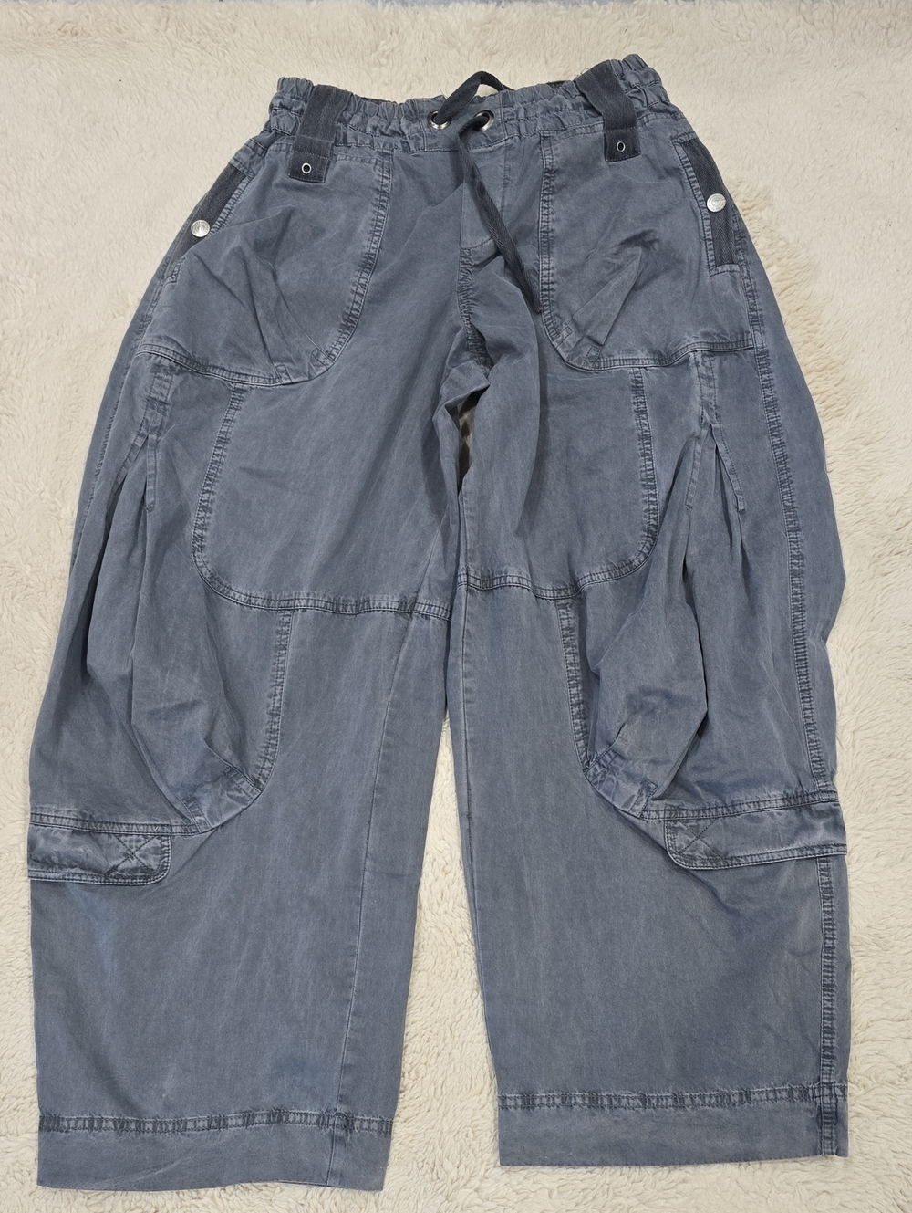 Free People Washed Blue-Gray Cargo Pants